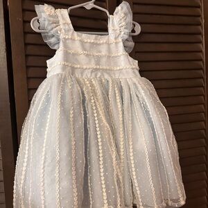 Pippa & Julie Blue and White Formal Kids Dress